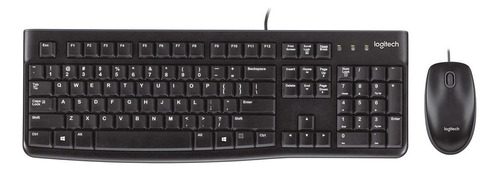 Kit De Teclado Y Mouse Logitech Mk120 Español De Color Negro