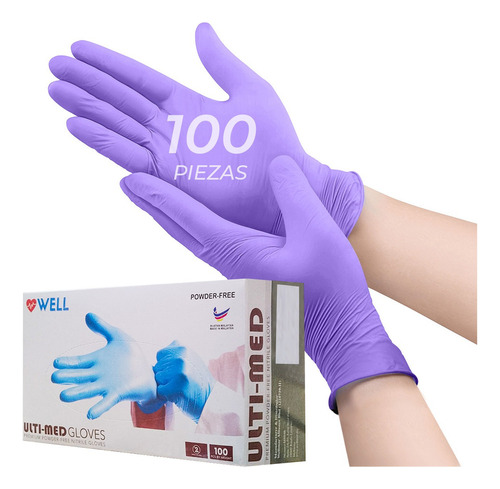 Guantes De Nitrilo Vinil Libre De Latex Sin Polvo Azul Negro