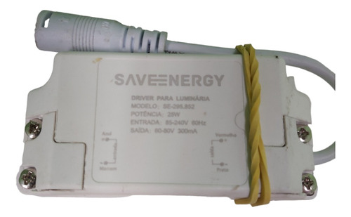 Fonte Led Driver 25w Bivolt 300ma Saida 60-80v Saveenergy 