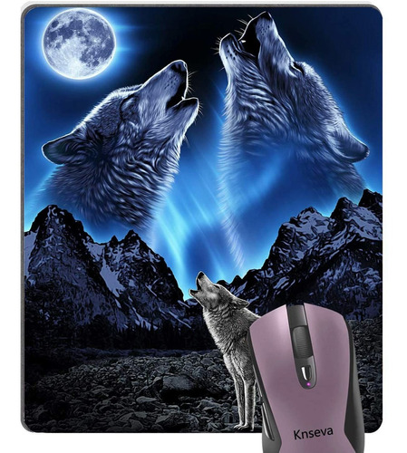 Mouse Pad Para Juegos Y Oficina 24x20cm - Lobo Aullando