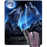 Mouse Pad Para Juegos Y Oficina 24x20cm - Lobo Aullando