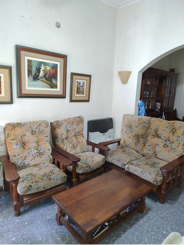 Juego De 3 Sillones De Algarrobo+ Mesita, Sin Envio