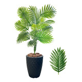 Planta Artificial Palmeira Com Vaso Preto Completo