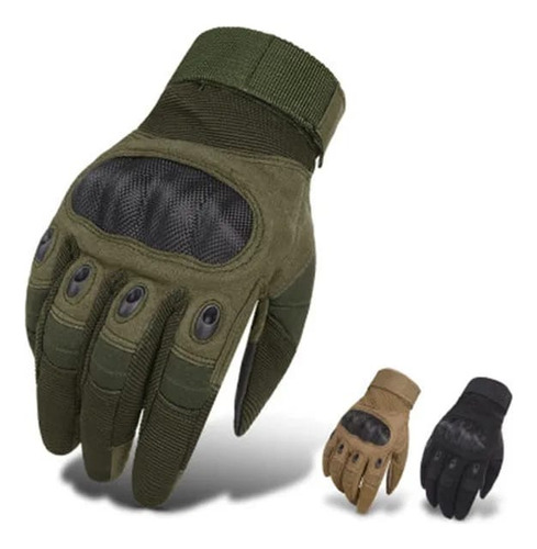 Guantes Moto Tácticos Militar Nudillos Touch Lona Protección