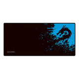 Mousepad Antideslizante Xl Gamer Negro 40x90cm Color Azul Diseño Impreso Dragón