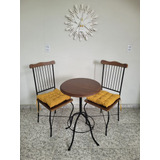 Conjunto Mesa Bistro 50cm + 2 Cadeiras De Jantar Grade