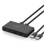 Switch Compartilhamento Usb 3.0 4 Em 1 Preto Ugreen