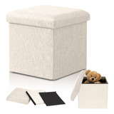 Taburete Silla Cubo Organizador Plegable Con Caja Almacenado