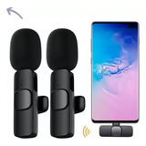 2 Microfones De Gola Wireless Para iPhone E Android Tipo C