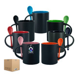 Caja Con 36 Tazas Magicas 11oz. Para Sublimar Con Cuchara