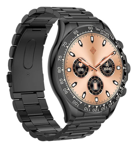 Reloj Smart Watch Para Hombre, Redondo, Negro, Elegante