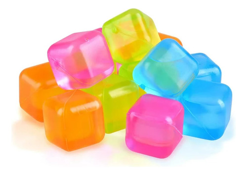 Cubitos De Hielo X 10 Refrigerante Reutilizables De Colores