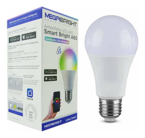 Ampolleta Led Inteligente Megabright Wifi Multicolor