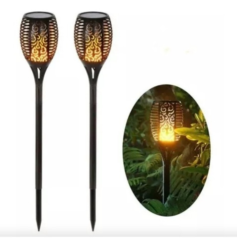 Lámpara Flama Estaca Antorcha Led Solar Jardín