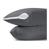 Fundas Protectoras Para Almohada Gris Con Cierre 50 X 96 Cm