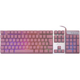 Teclado Gamer Pink Prismatic Abnt2 Led Rainbow Oex Tc205