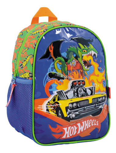 Hot Wheels Mochila Espalda 12 PuLG Jardin Escolar Autos Diseño De La Tela Dragón