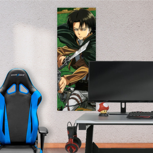 Cuadro Grande 30x80 Cm Shingeki No Kyojin Levi Equipo 3d