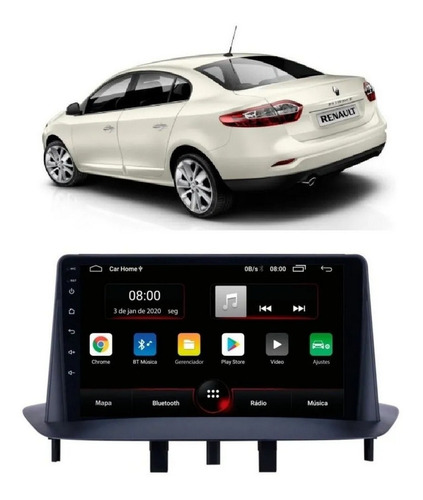 Multimidia Android 2gb+96gb 9p+cam+ Tv P/carros Renault