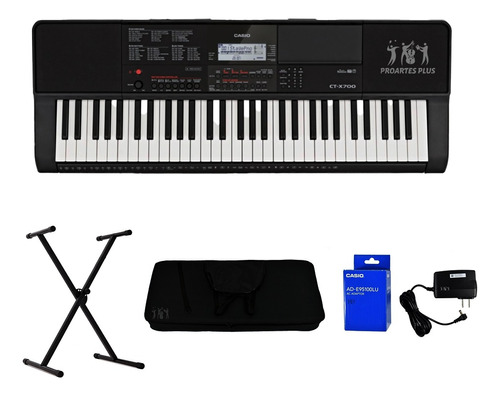 Teclado Casio Ct-x700 +base+estuche Semi Duro+ Adap Ad-e9510