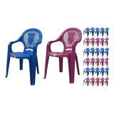30 Cadeiras Cadeirinha Poltrona Plástica Infantil Criança Kt