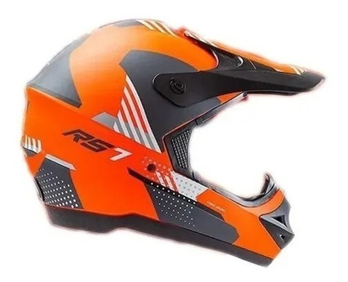 Casco Cross Rs7 Naranja/negro T-xl Hawk Moto Avenida