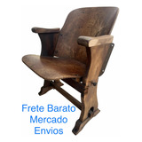 Antiguidade Cadeira D Cinema Antiga Anos 50 Madeira De Lei