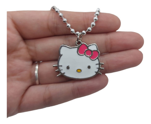 Collar De Hello Kitty Colgante Moño Rosa Kawaii