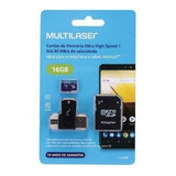 Cartão De Memória 16gb 4x1 Micro Sd Multilaser - Mc150