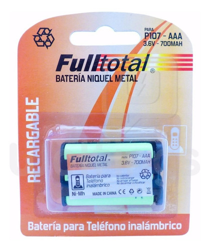 1 Bateria P107 Aaa Recargable 700 Mah 3.6v Telefono Inalambr