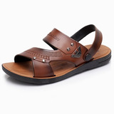 Sandalias Casual De Cuero A La Moda Y Duraderas Para Hombre