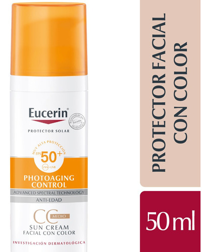 Eucerin Sun Cc Tono Medio Protector Solar Photoacting Control Fps 50 En Crema De 50ml