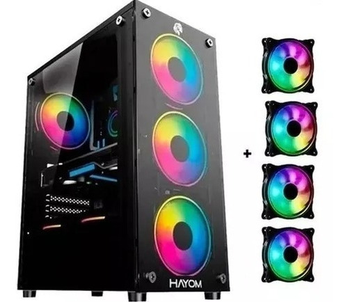 Gabinete Gamer Rgb 4 Fans Vidro Temperado 4mm Nfe Rgb