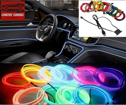 Cable Hilo Decorativo Luz Led Interior Tablero Auto 5 Metros