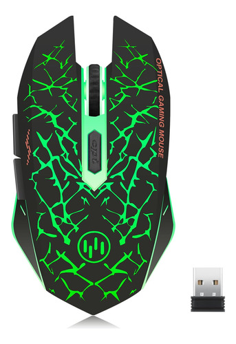 Ratón Gamer Tenmos K6 Inalambrico Led Verde