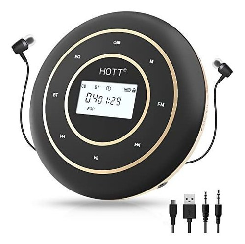 Hott C105 Reproductor De Cd Portátil Para Automóvil Con Blue