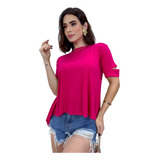 Blusa Blusinha Feminina Manga Curta Mullet Veste Legging 