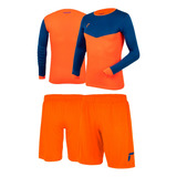 Conjunto Arquero Reusch Match Naranjo/azul (slim Fit)