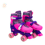 Patins 4 Rodas Luz De Led Brilhante  Ajustável Estilo Roll