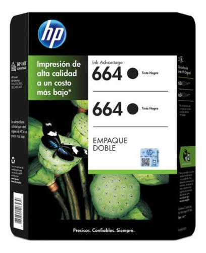 Hp 664 Cartucho De Tinta Negro F6v29al