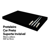 Prateleira Preta De Mdf 30x20 Suporte Invisível Decoração