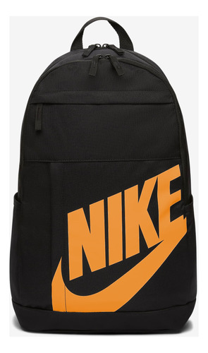 Mochila Nike Elemental Sportware Original Color Negro Logo Naranja