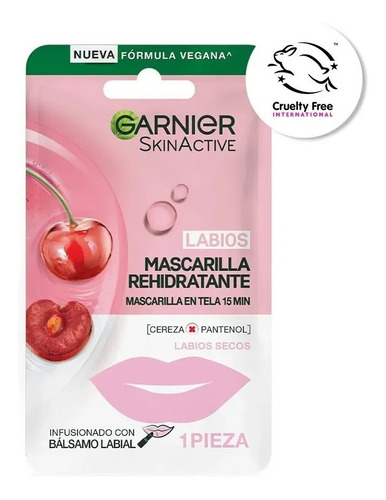 Garnier Skin Active Mascarilla Labios Rehidratante Cereza