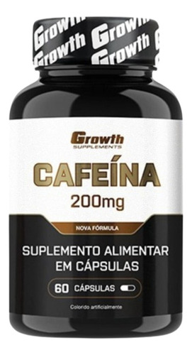 Cafeína 200mg (60 Caps) Termogênico - Growth Supplements