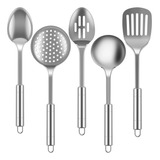 Conjunto De 5 Utensílios De Cozinha Para Cozinha Em Aço Inox