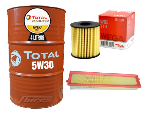 Cambio Aceite 5w30 4l + Kit Filtros Peugeot 207 Compact 1.6