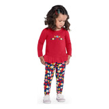 Conjunto Kyly Infantil Menina Inverno  Blusa Malha E Legging