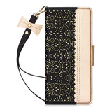 Funda Billetera Para Galaxy Note 20 Ultra Black/gold