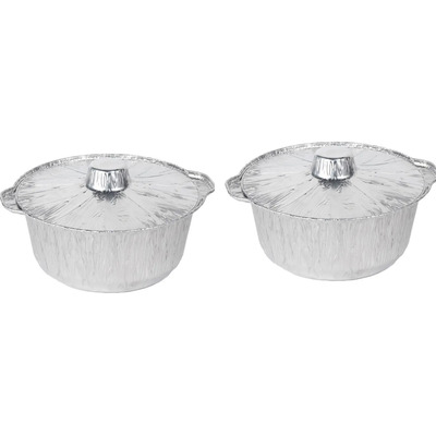 Bandeja Redonda De Aluminio, Recipiente De Comida Desechable