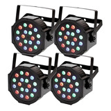 Pack 4 Unidades Luz Dj  Led Proton Par 18 Tacho Rgb Dmx